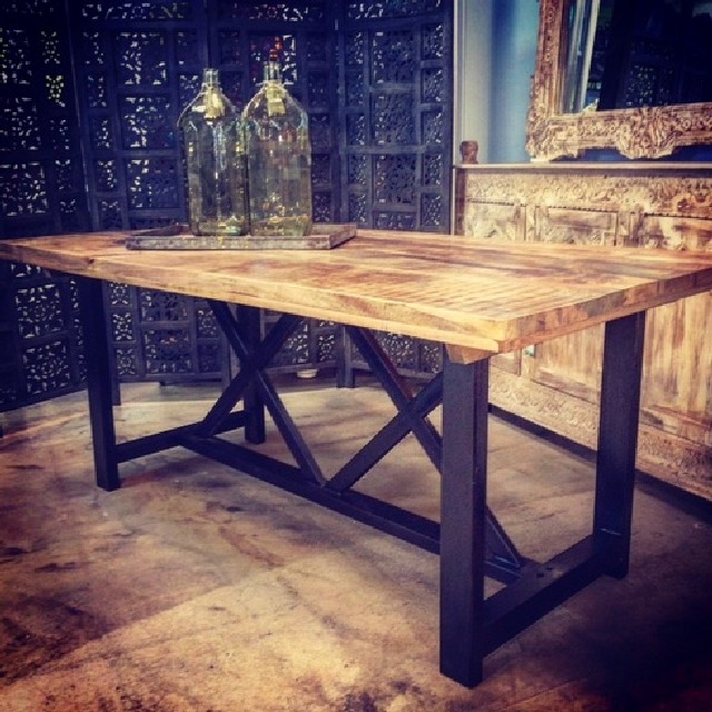 Iron and Wood Dining Table Nadeau Austin