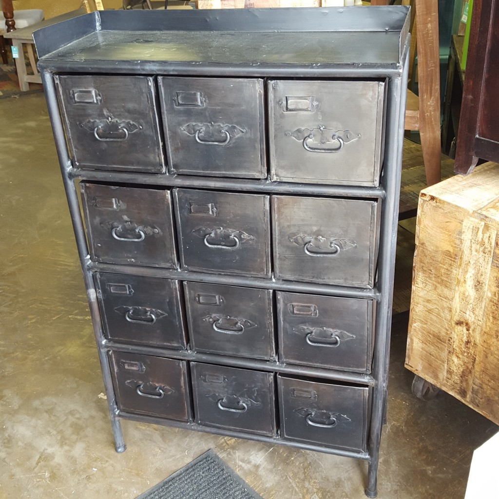 Industrial Dresser with Metal Drawers Nadeau Memphis