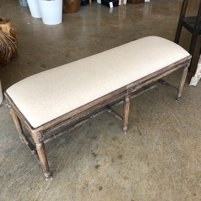 Upholstered Bench with Fluted Legs Nadeau Cincinnati