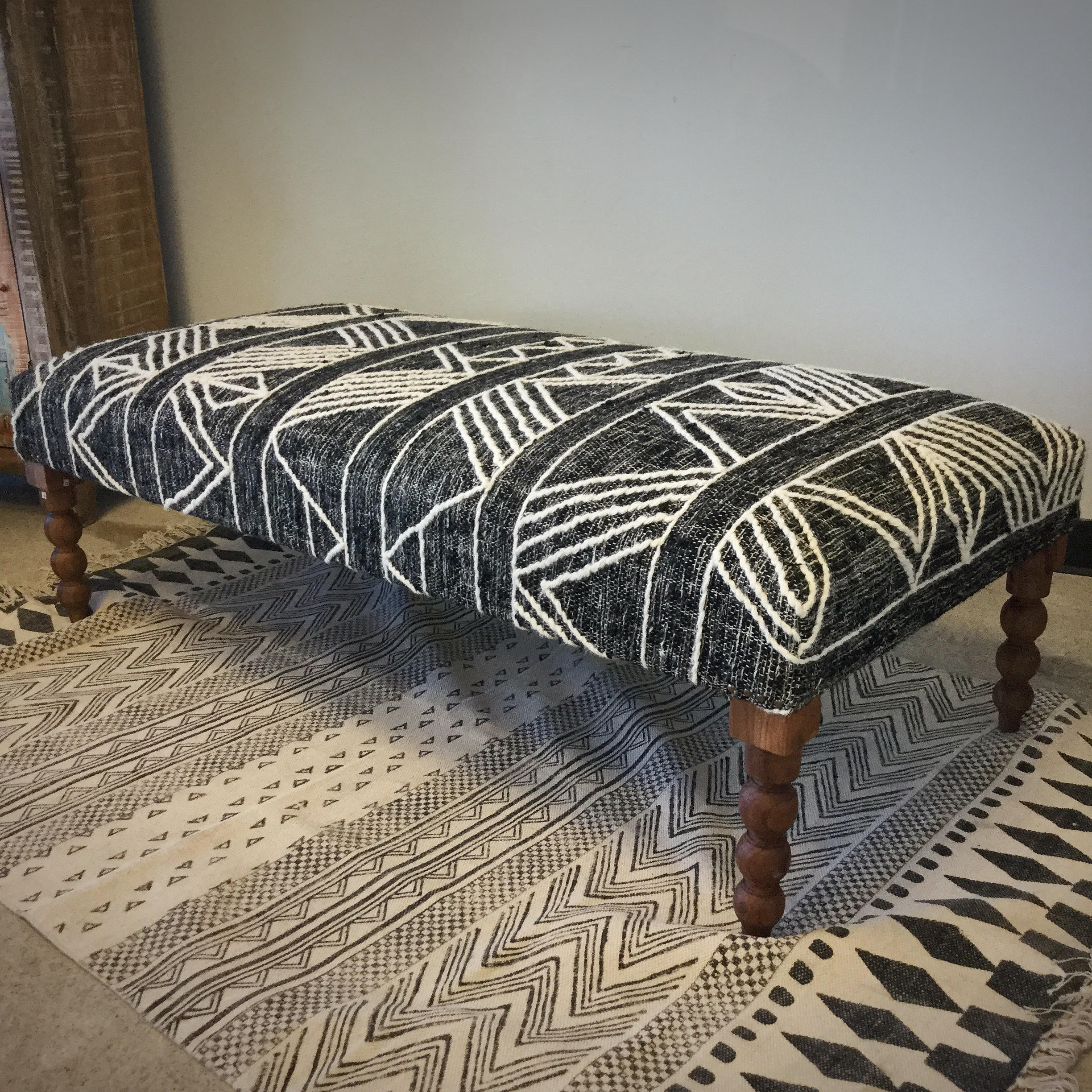 Vintage Rug Ottoman Nadeau Indianapolis