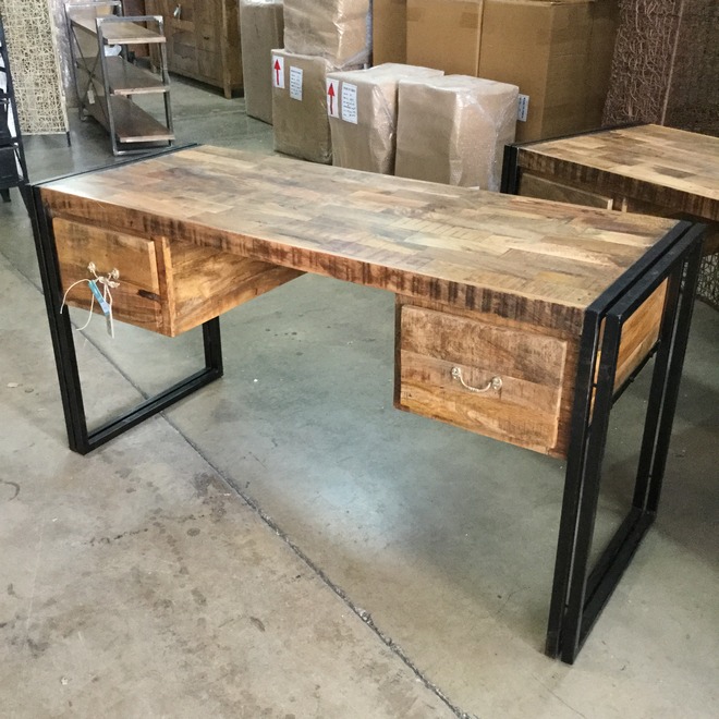 Iron and Wood Desk Nadeau Huntsville