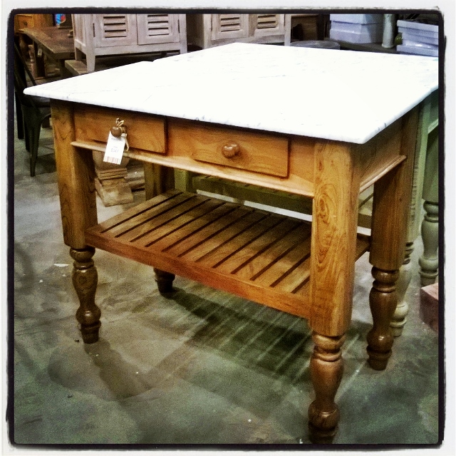 Kitchen Island with Natural Stone Top Nadeau Huntsville