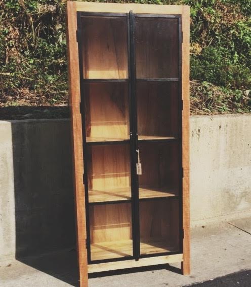 Metal And Wood Cabinet With Glass Doors Nadeau Savannah