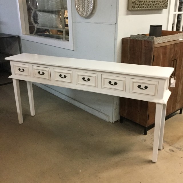 6 drawer console table best sale