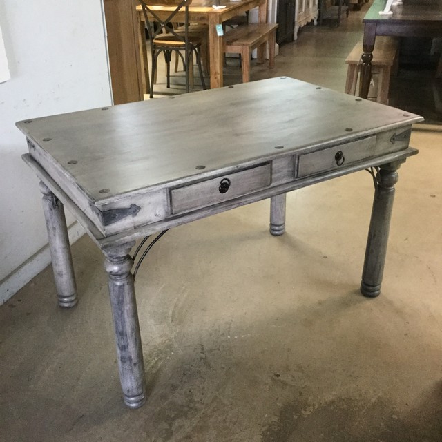 Traditional Indian Study Table with Two Drawers - Nadeau Miami