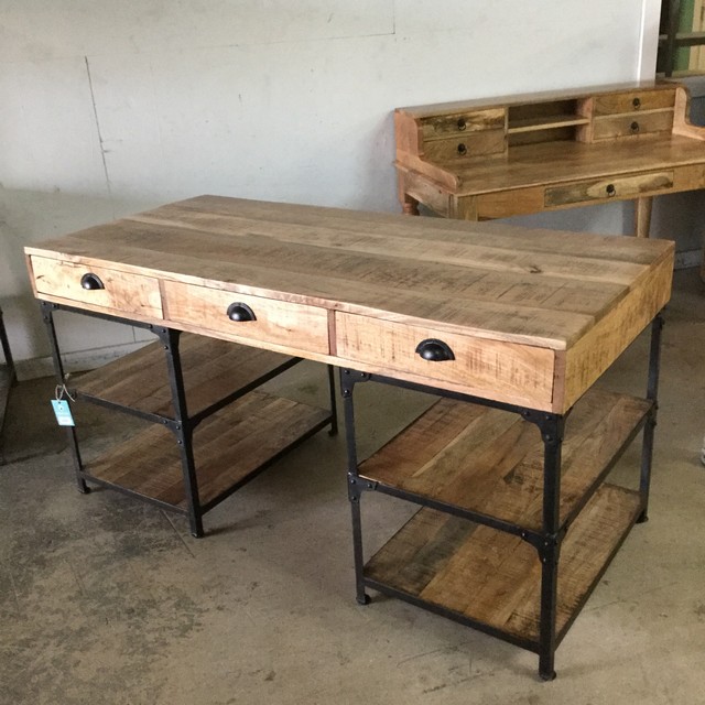 Iron and Wood Desk Nadeau Miami