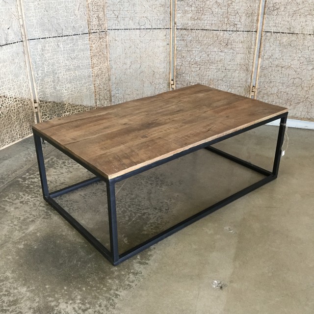 Iron and Wood Coffee Table Nadeau Miami