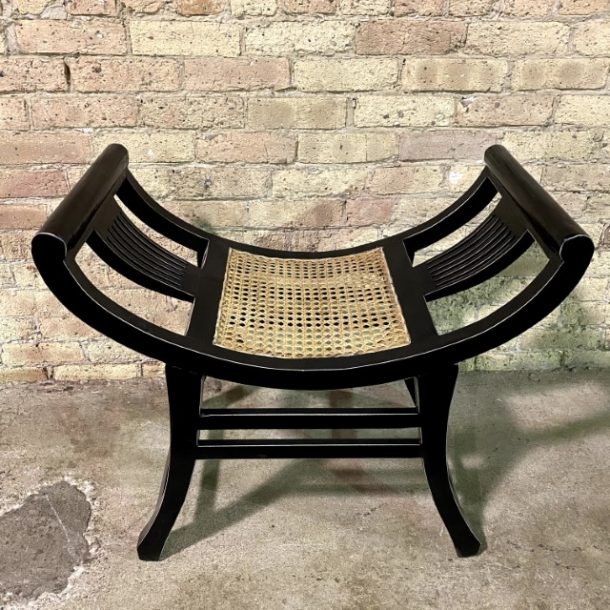 Egyptian Cane Seat Stool Nadeau Chicago