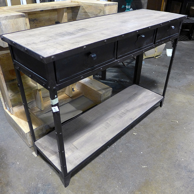 Iron Console Table with Wheels Nadeau Chicago