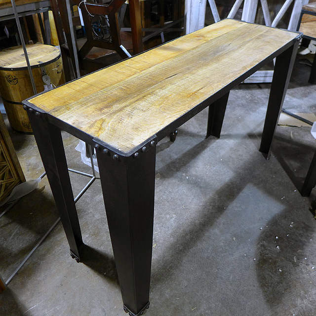 Iron and Wood Console Table Nadeau Chicago