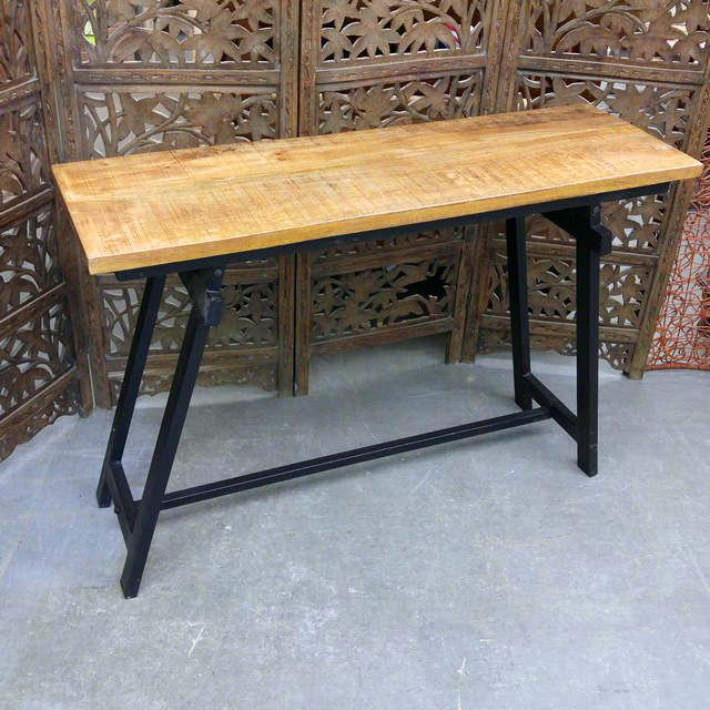 Iron and Wood Console Table Nadeau Chicago