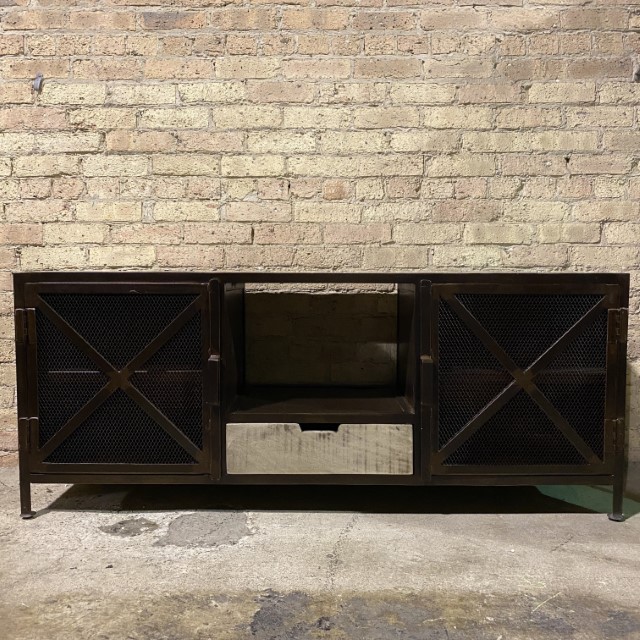 Iron And Wood Tv Stand Nadeau Chicago