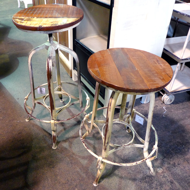 Iron And Wood Adjustable Height Bar Stool Nadeau Chicago