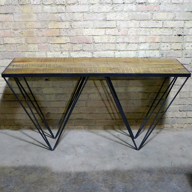 Iron and Wood Console Table Nadeau Chicago
