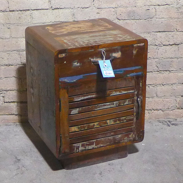 reclaimed wood bedside table