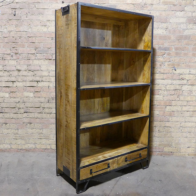 Iron And Wood Bookshelf Nadeau Chicago