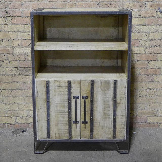 Iron and Wood Bookcase - Nadeau Chicago