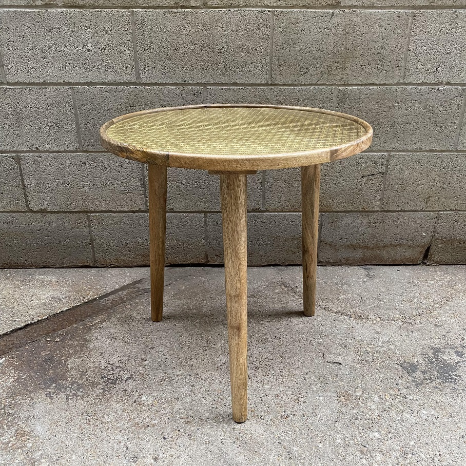 Round Side Table With Brass Top Nadeau Chicago