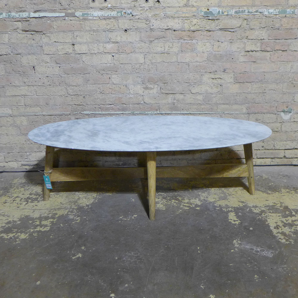 MidCentury Coffee Table with Marble Top Nadeau Chicago