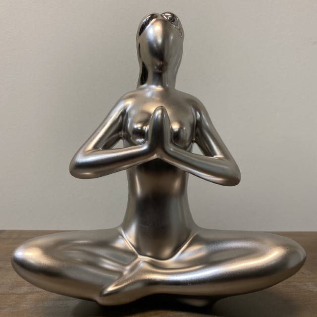 Matte Silver Yoga Sculpture Nadeau Chicago