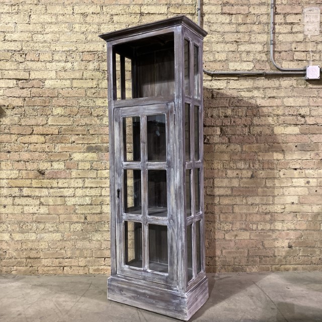 Narrow Cabinet With Glass Door Nadeau Chicago