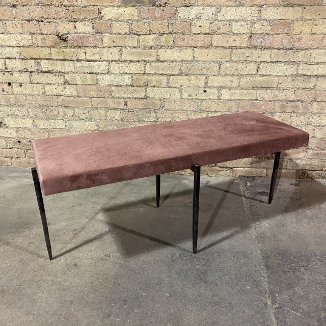 Spindle Leg Bench With Velvet Seat Nadeau Chicago