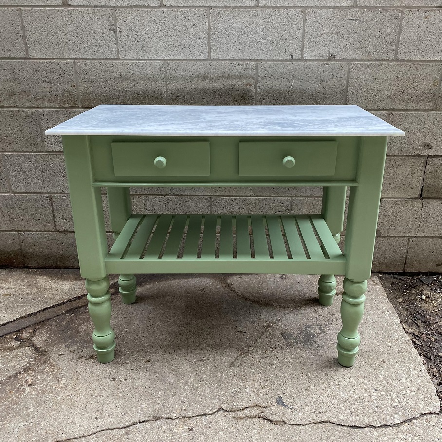 Kitchen Island with Natural Stone Top Nadeau Chicago