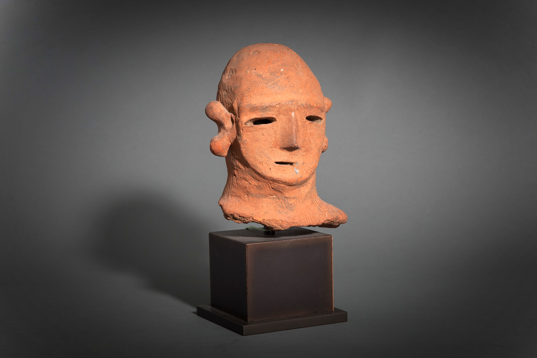 Japanese Haniwa Terra Cotta Head of a Warrior Naga Antiques