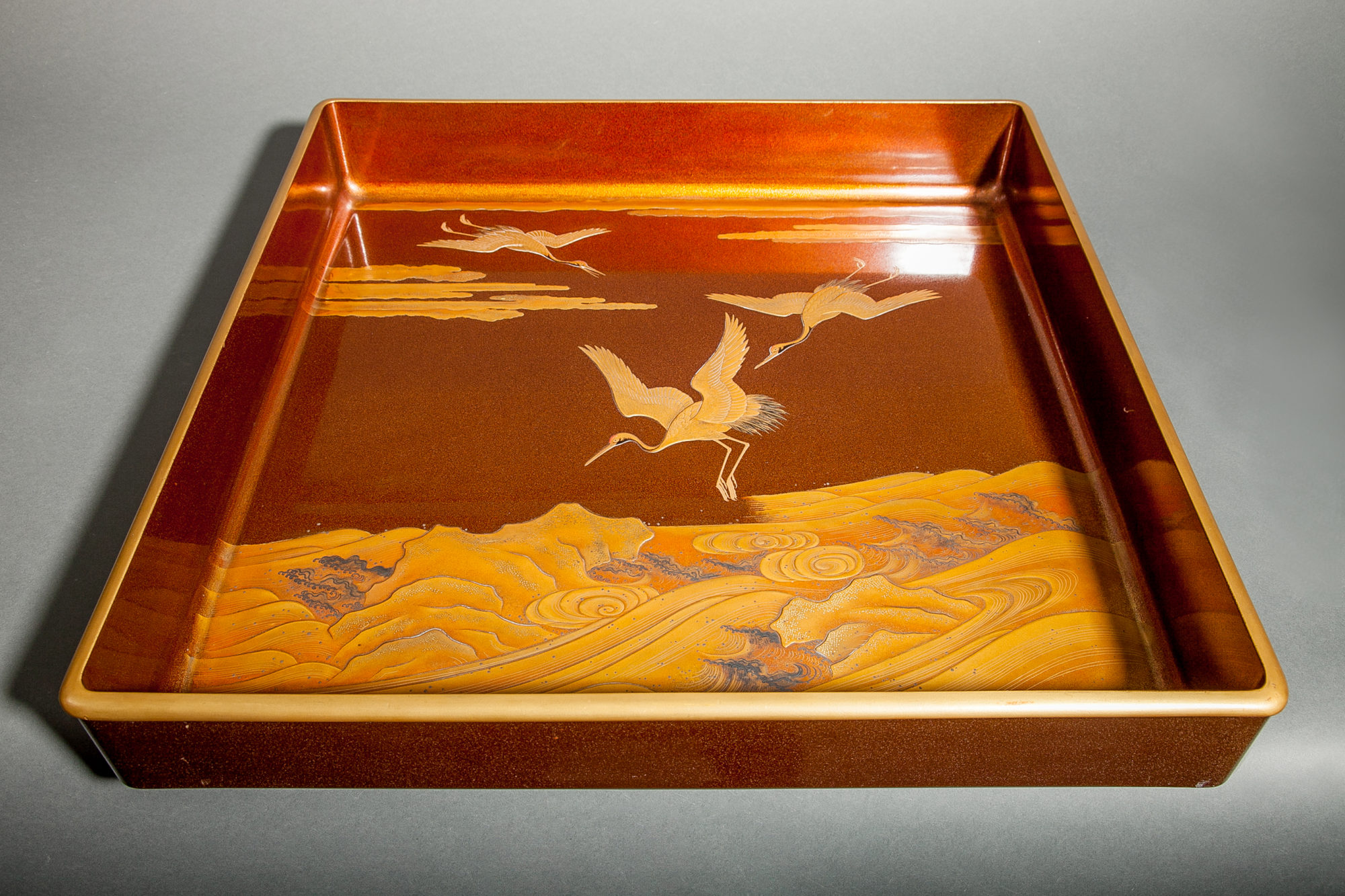 Japanese Nashiji Lacquer Tray Naga Antiques
