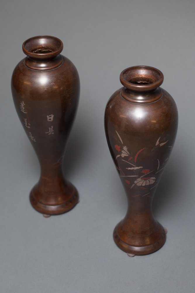 Korean Pair of Bronze Vases Naga Antiques