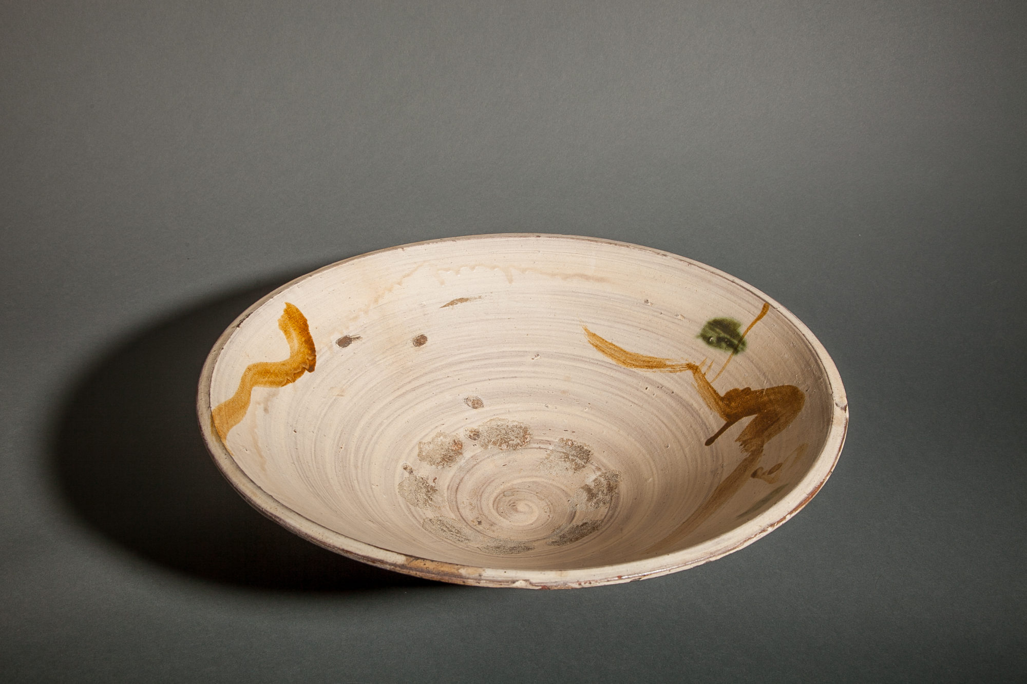 Large Japanese Minoware Earthenware Bowl Naga Antiques