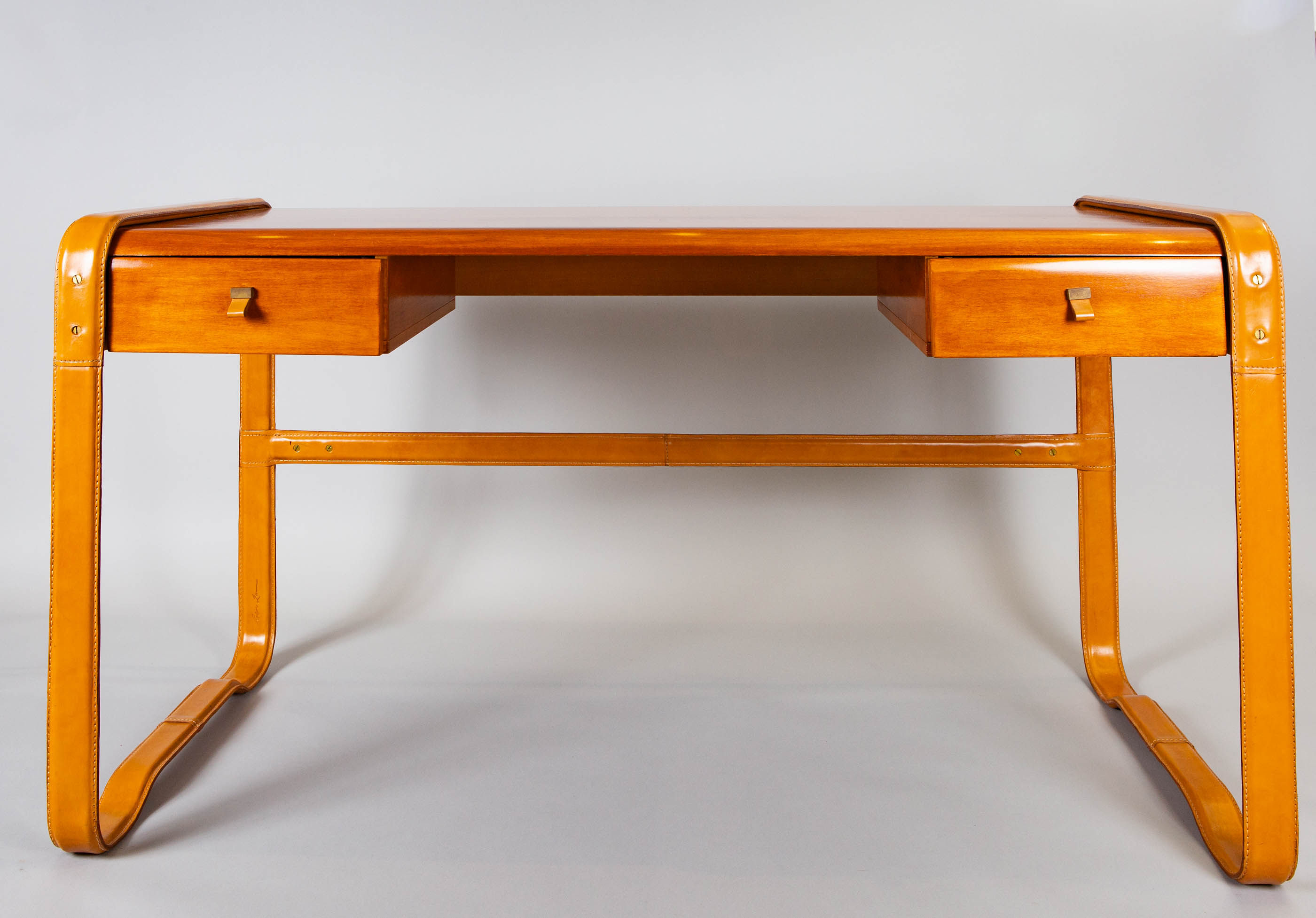 Ralph Lauren Leather and Wood Desk - Naga Antiques