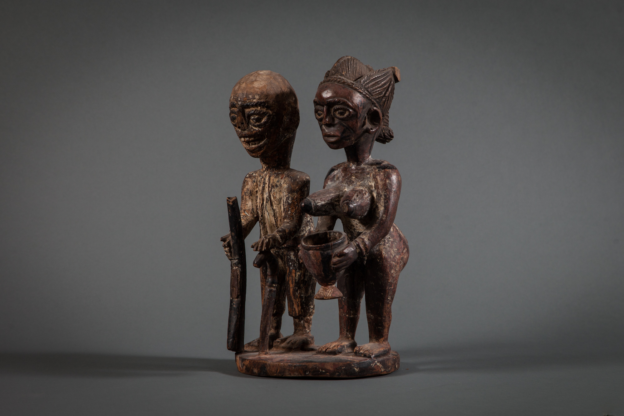 Yoruba West African Sculpture of Ancestor Couple Naga Antiques