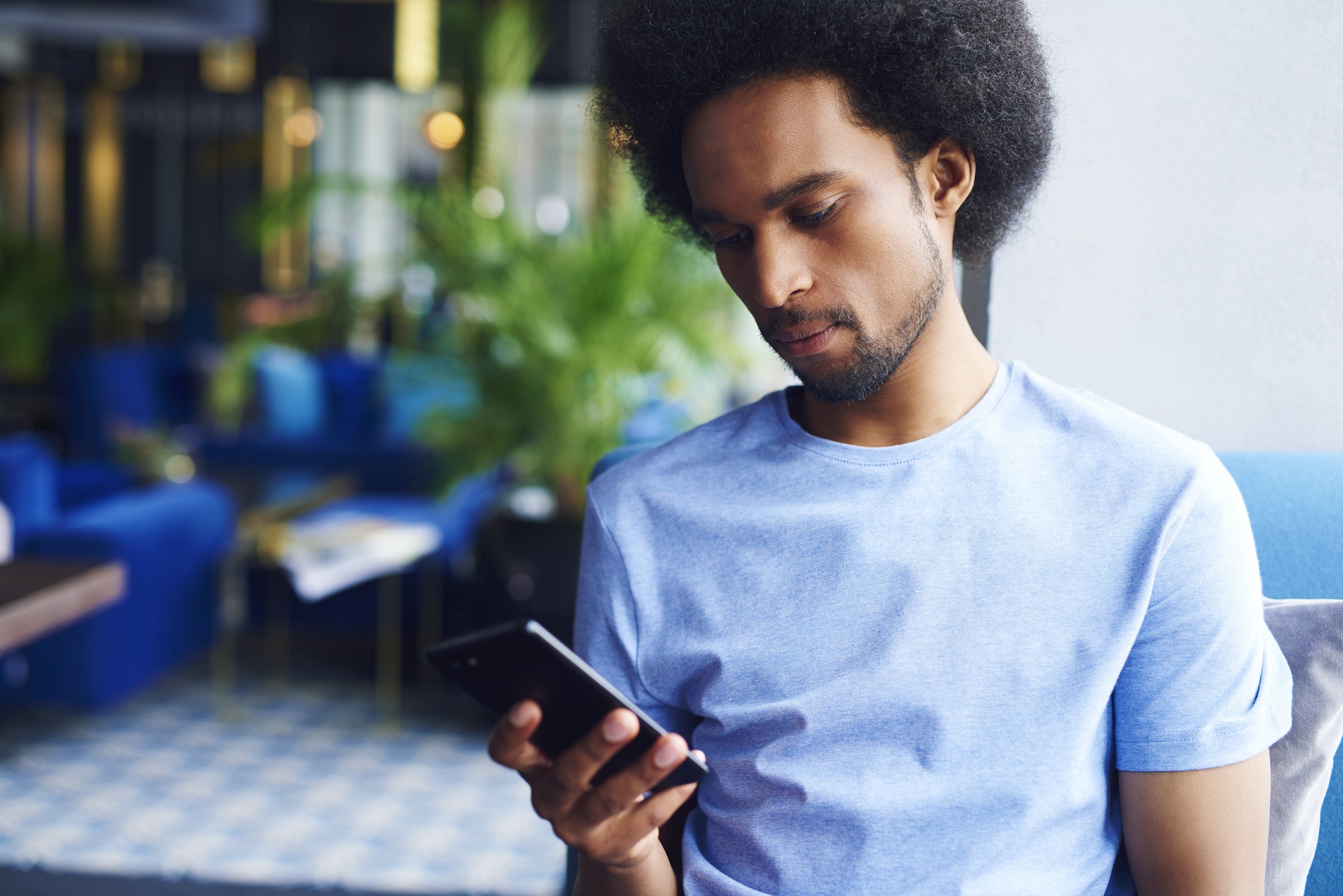 African american man using a mobile phone