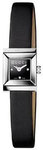 Gucci YA128503 Timeless G-Frame Square Black Dial Diamonds Satin Strap