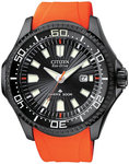 Citizen BN0088-03E Stainless Steel Promaster Eco-Drive Diver Orange Rubber Strap