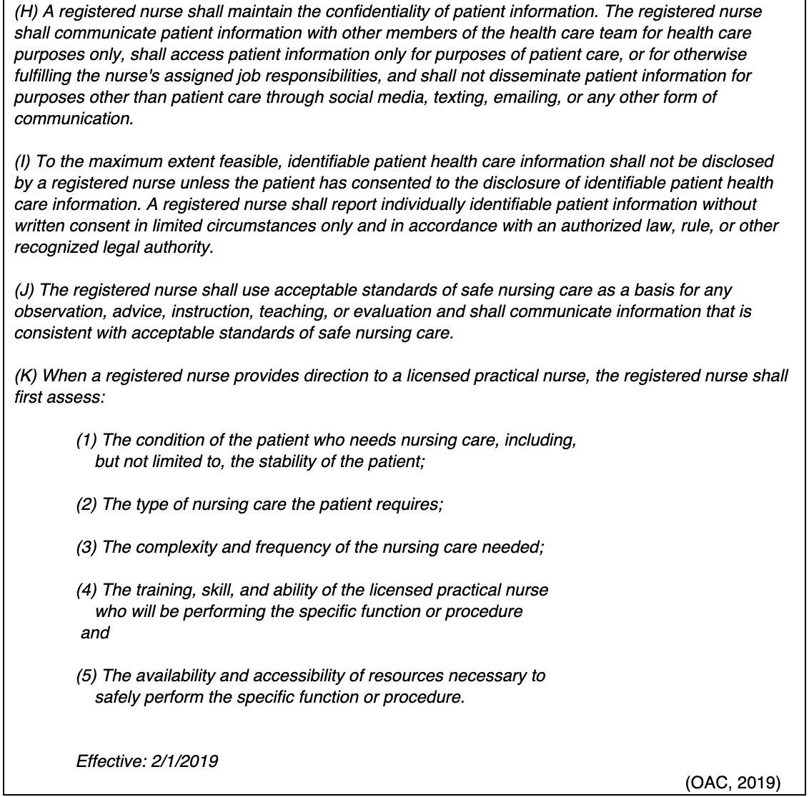 The Ohio Nurse Practice Act Nursing CE Course 2 Hour Category A