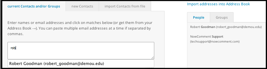 matching Address Book entries