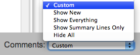 comment display options
