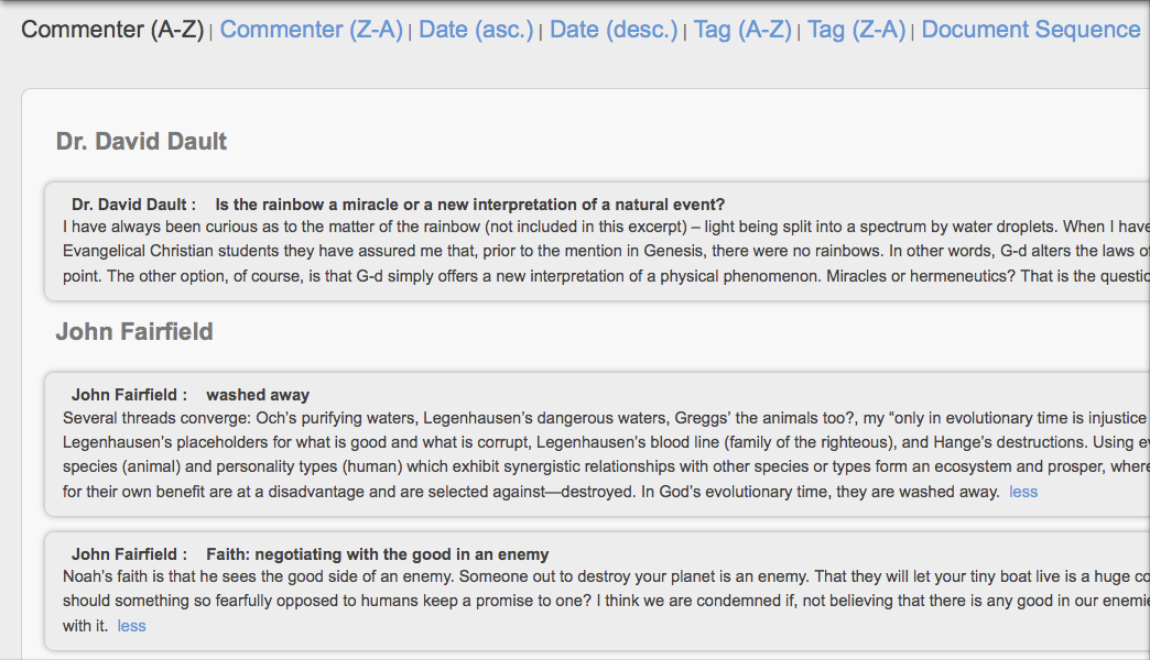 Sorting Comments