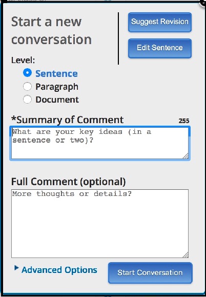 The Add Comment Window