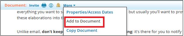 This is how to access Add to Document from the document itself