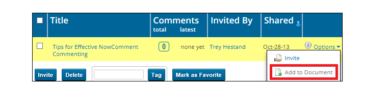 This is how to access Add to Document from My Library
