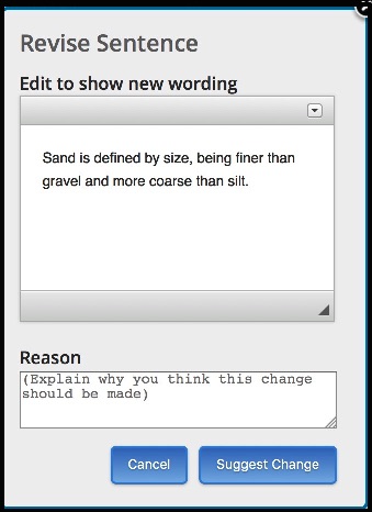 2 Revision Suggestion Data Entry fields