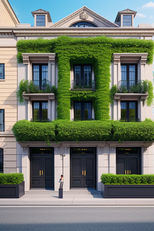 building with planters 

