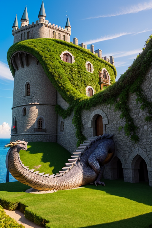 una isla con un dragon durmiendo