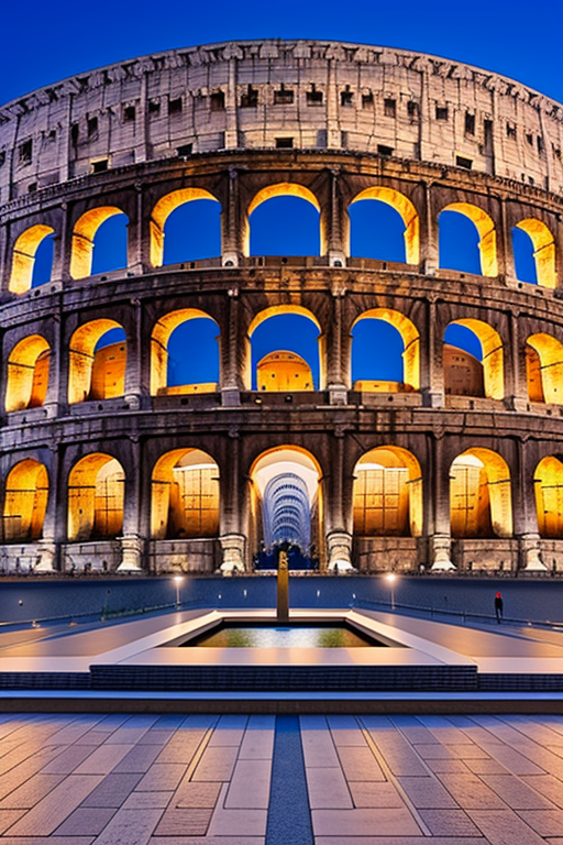 , designed by Norman Foster, Museum, Modern Architecture, sunset, in Rome