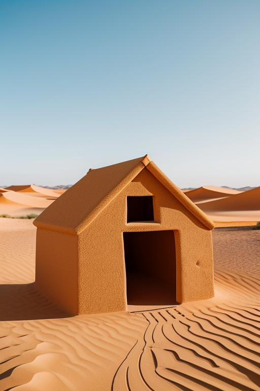 Crea una cabaña en el desierto