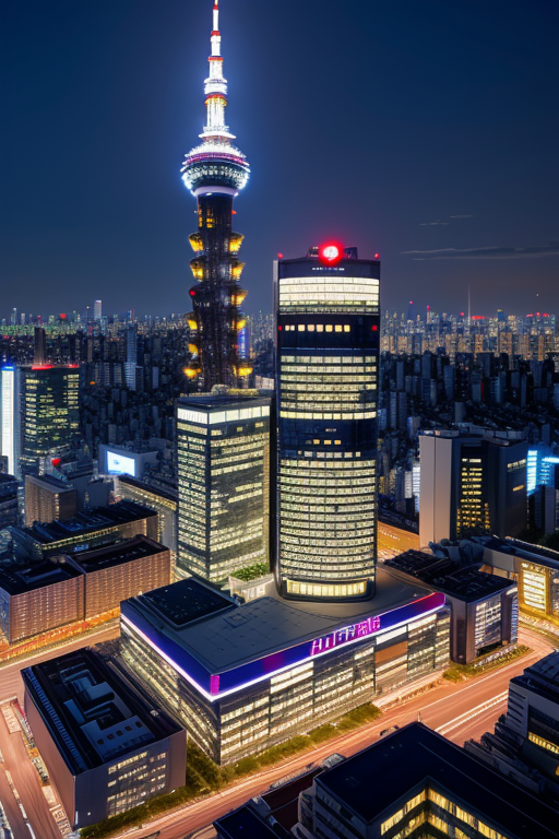 , Hotel, designed by Richard Rogers, Modern Architecture, night time, in Tokyo