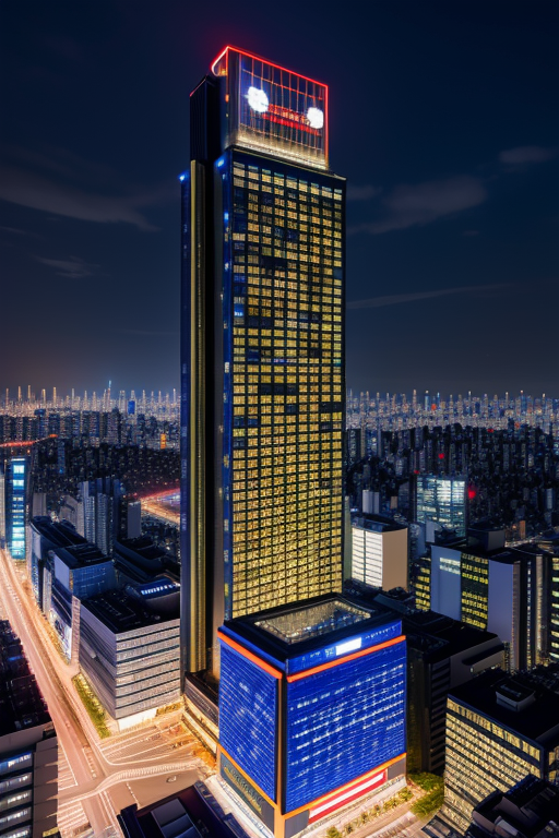 , Hotel, designed by Richard Rogers, Modern Architecture, night time, in Tokyo